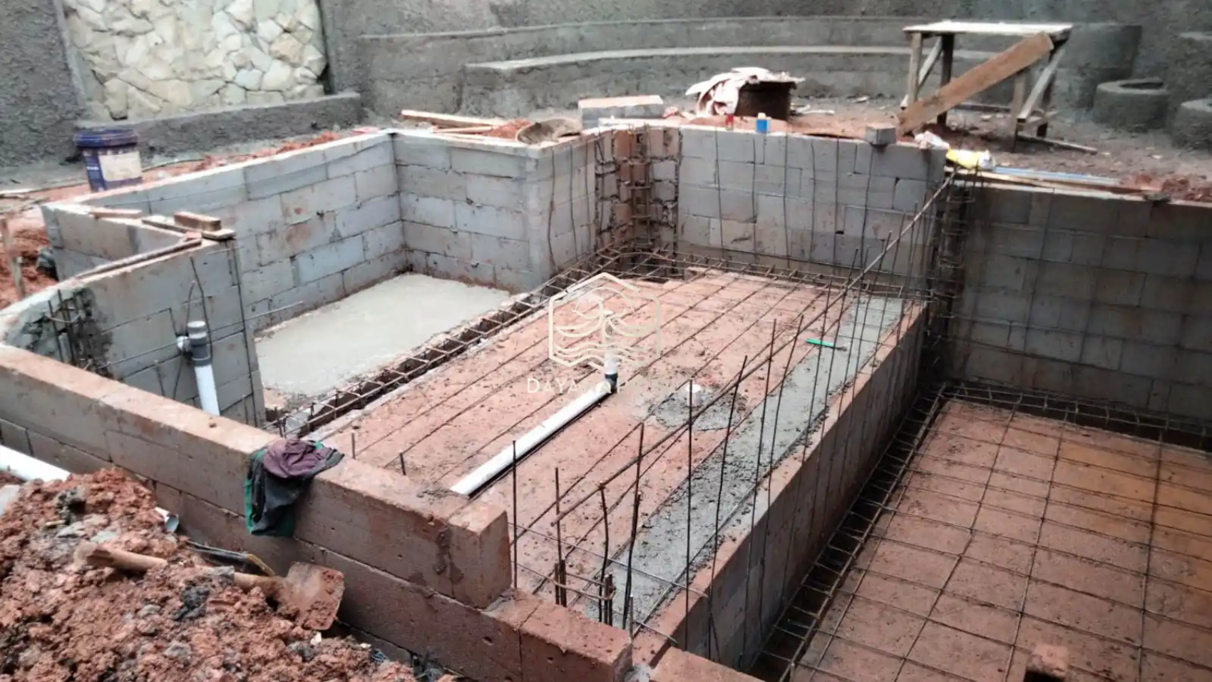 proses gelaran kolam renang