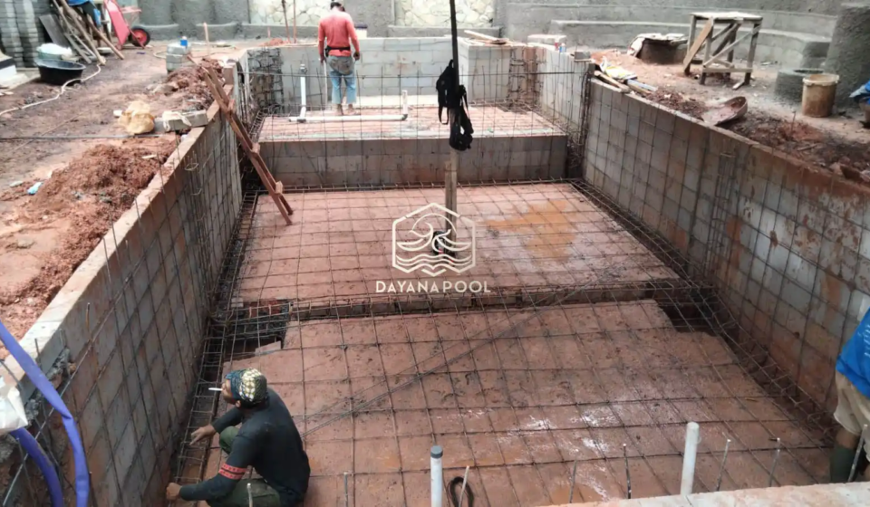 pembuatan kolam renang taahap gelaran