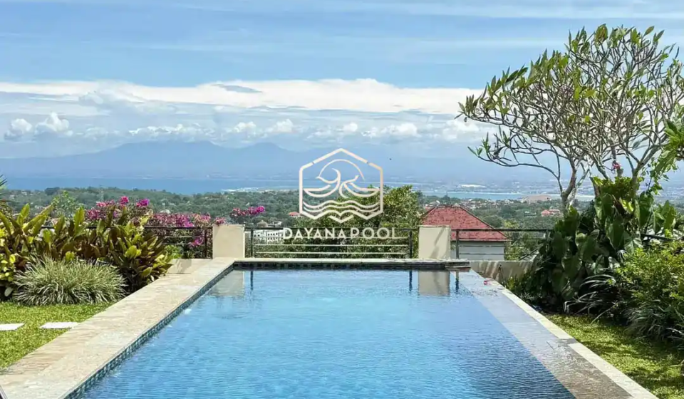 kolam renang skimmer dengan finishing batu sukabumi buatan dayanapool