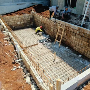 proses pembuatan kolam renang tahap pembesian gelaran