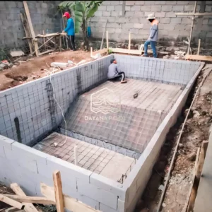 tahap pembesian kolam renang