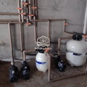 instalasi kolam renang di ruang mesin