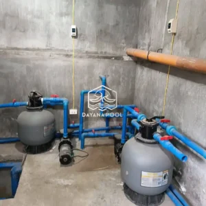 instalasi kolam renang di ruang mesin