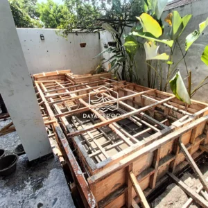 proses pembuatan begisting kolam renang oleh tim dayanapool