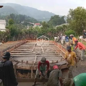 proses pengecoran kolam renang