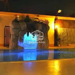 cahaya lampu kolam renang dimalam hari