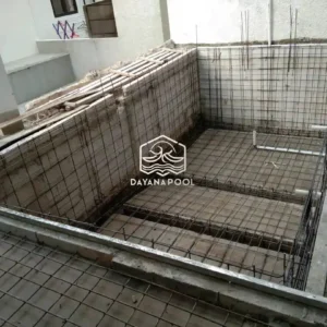 proses pembesian kolam renang