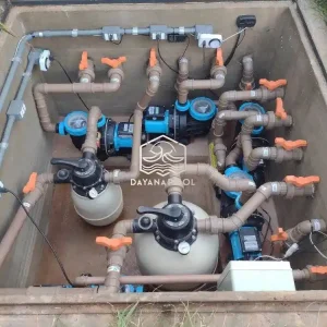 instalasi kolam renang di ruang mesin