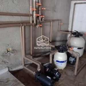 instalasi kolam renang di ruang mesin