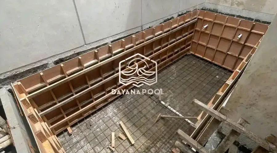 proses pembutan begisting kolam renang