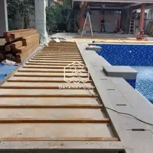 proses pembuatan kolam renang tahap perapihan