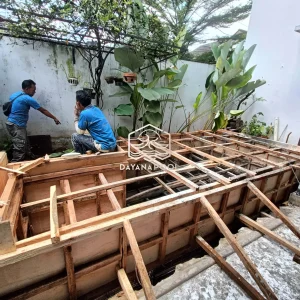 proses pembuatan begisting kolam renang oleh tim dayanapool